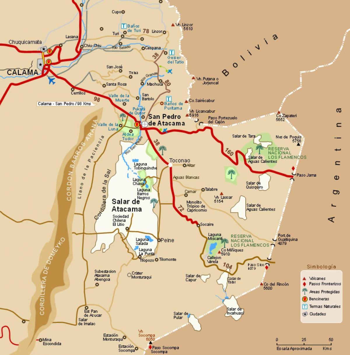 Mapa atacama v Čile