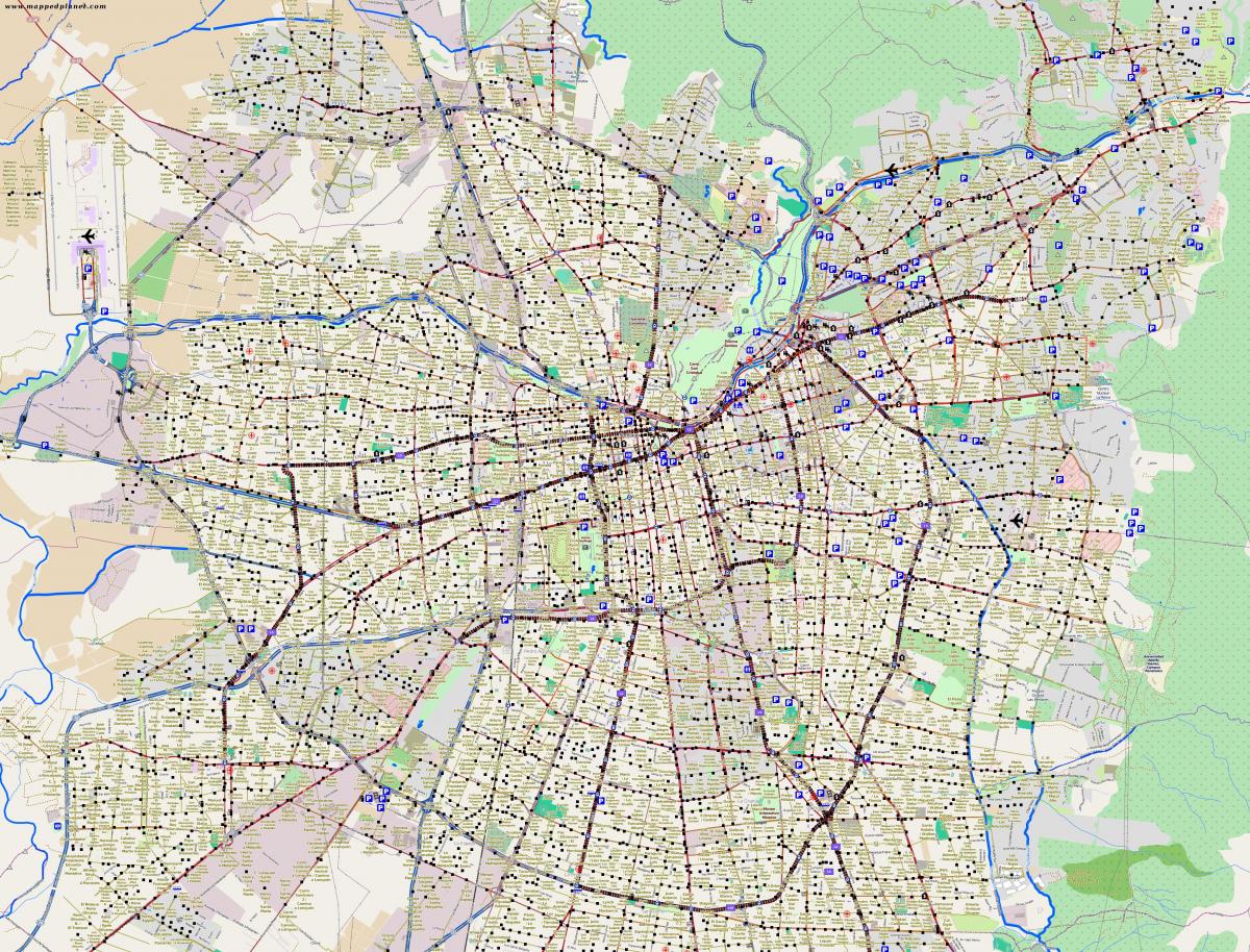 mapa mesta santiago Chile