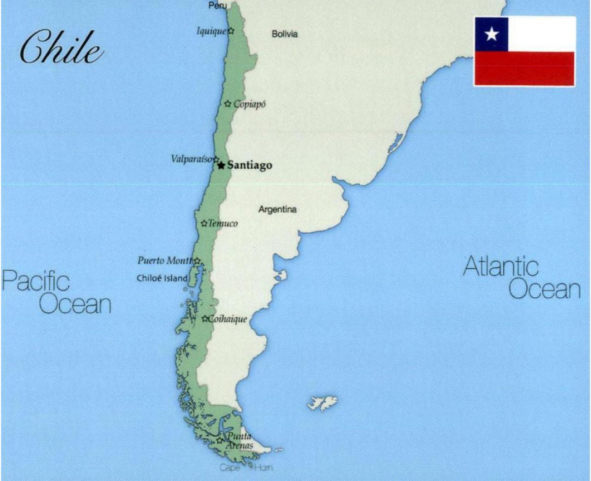 mapa mesta Čile
