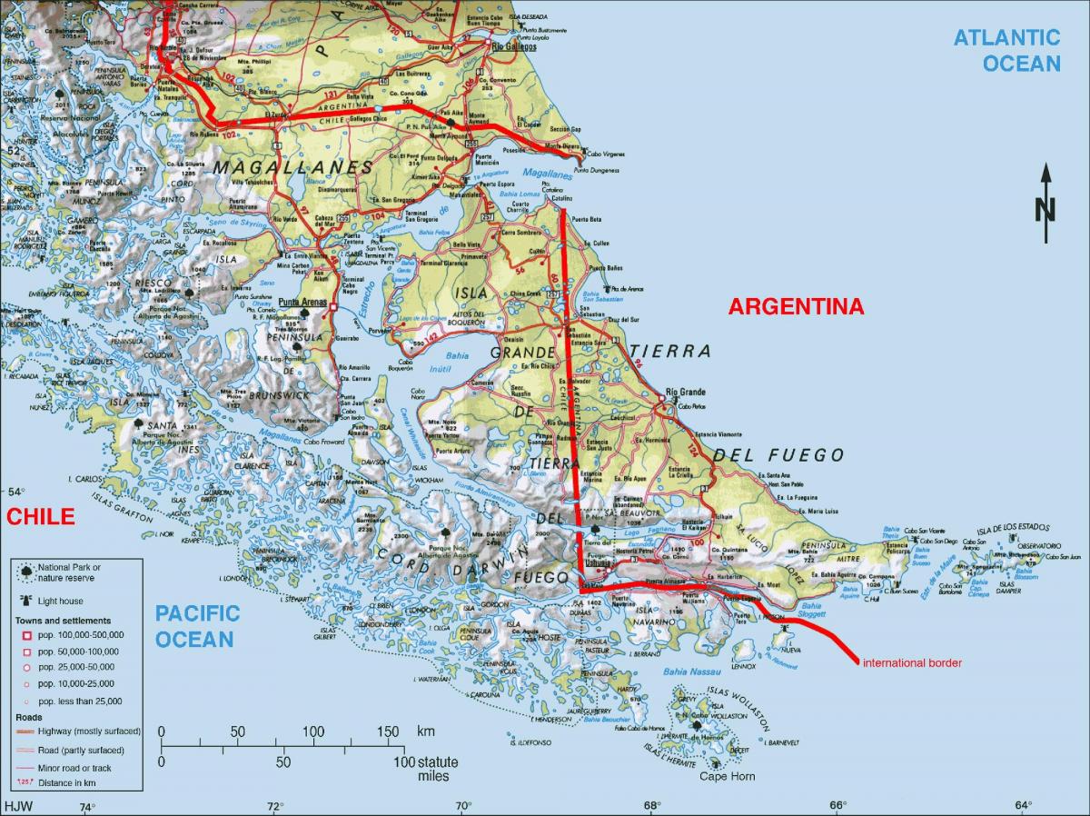 juhu Čile mapu
