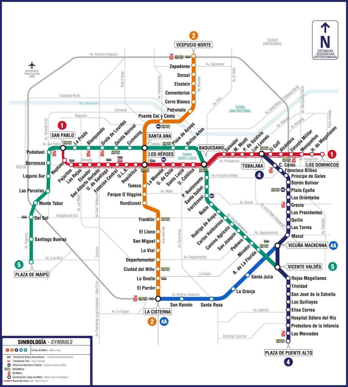 Mapa Čile metro