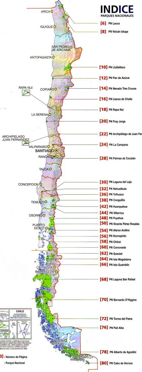 Mapa Čile rieka