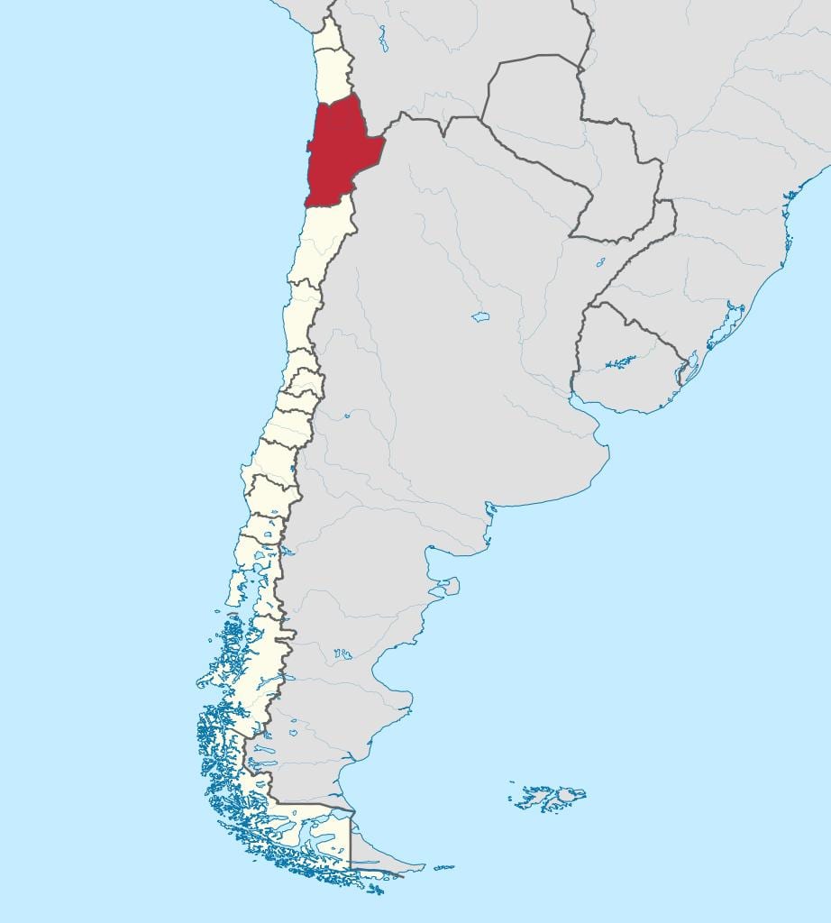 Mapa antofagasta Čile