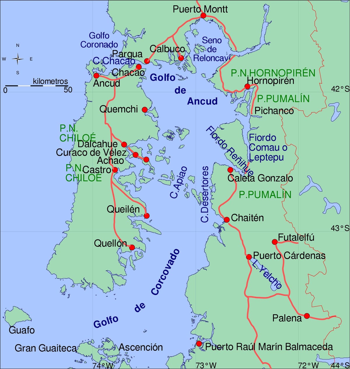 Mapa chiloe Čile