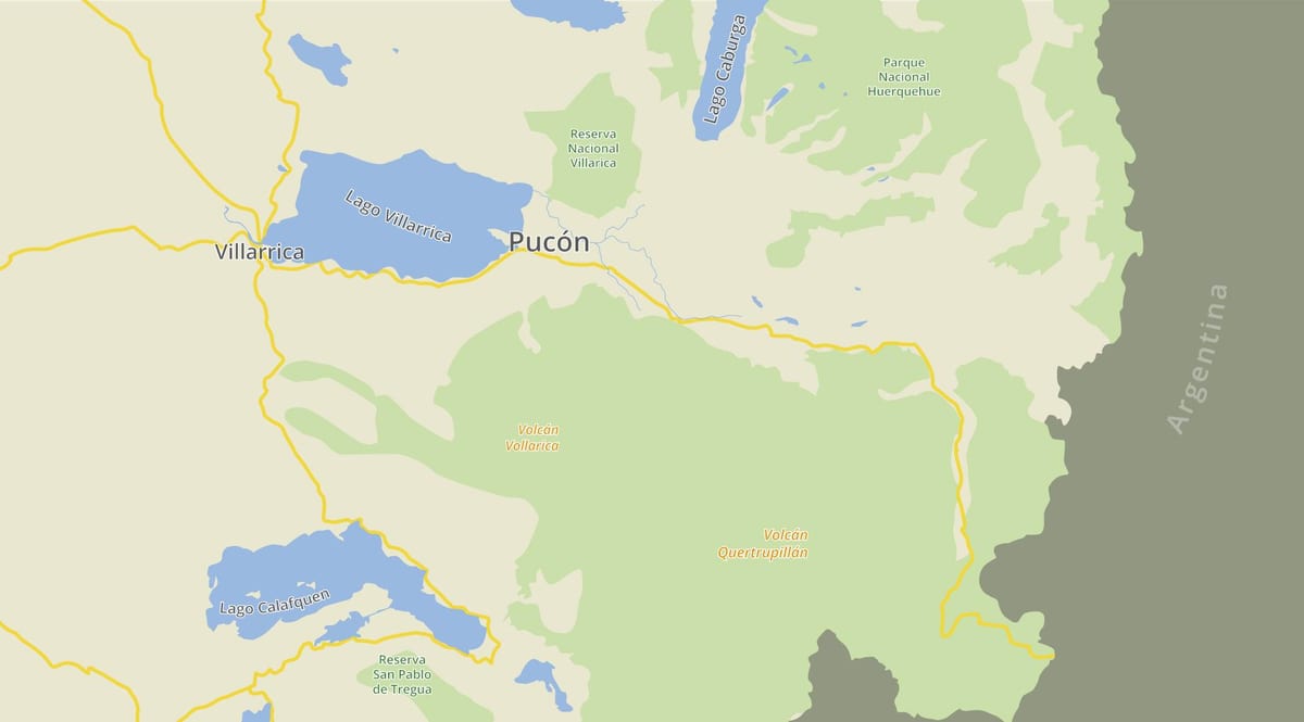 Mapa pucon Čile
