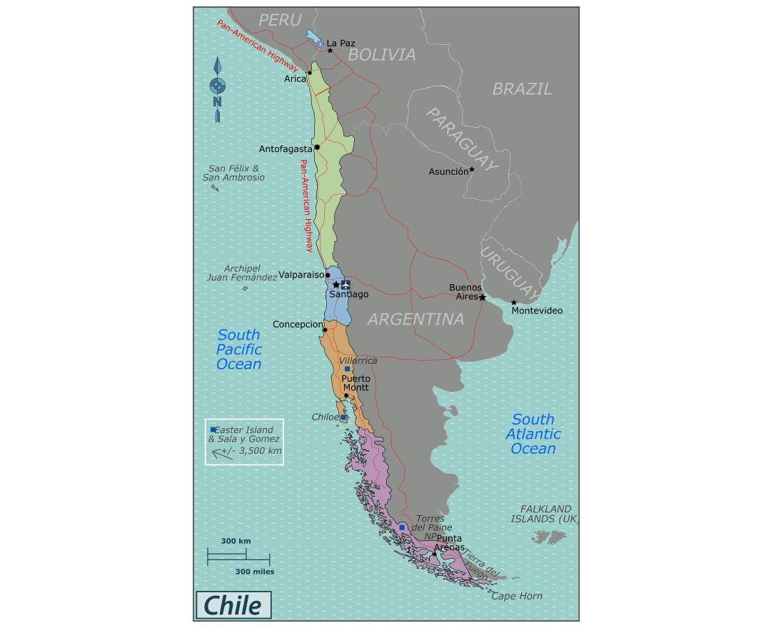 Mapa valdivia Čile