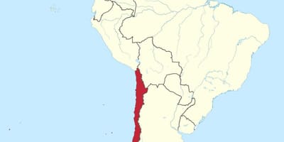 Chile v južnej amerike mapu