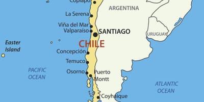 Mapa krajiny Chile