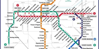 Mapa Čile metro
