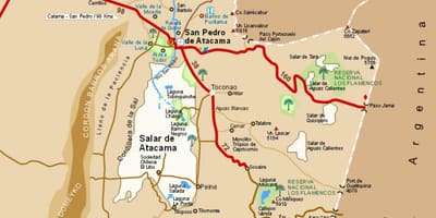 Mapa atacama v Čile