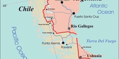 Mapa patagonia Čile